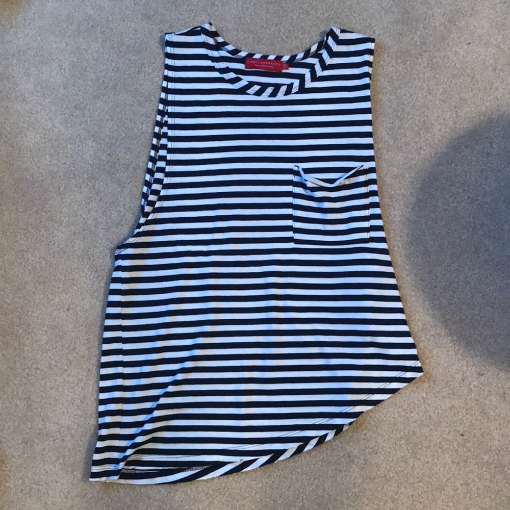 Black and white striped tank